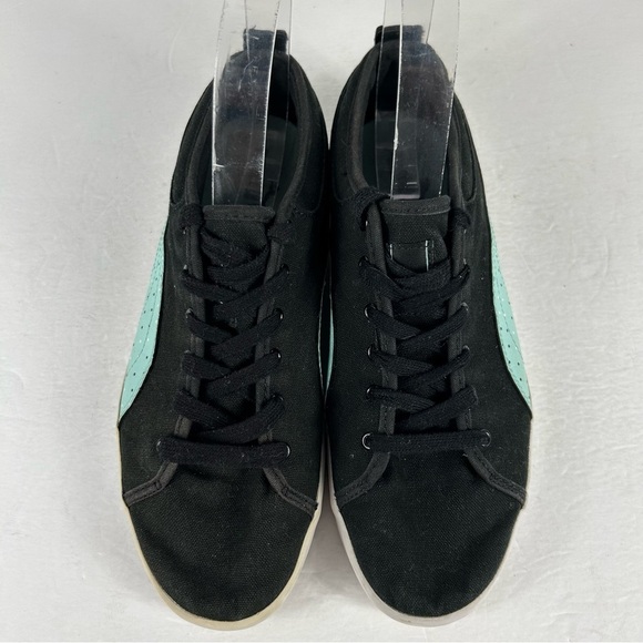 ❤️ Puma Women's Black and Light Blue Sneakers Size 8 - Picture 3 of 9